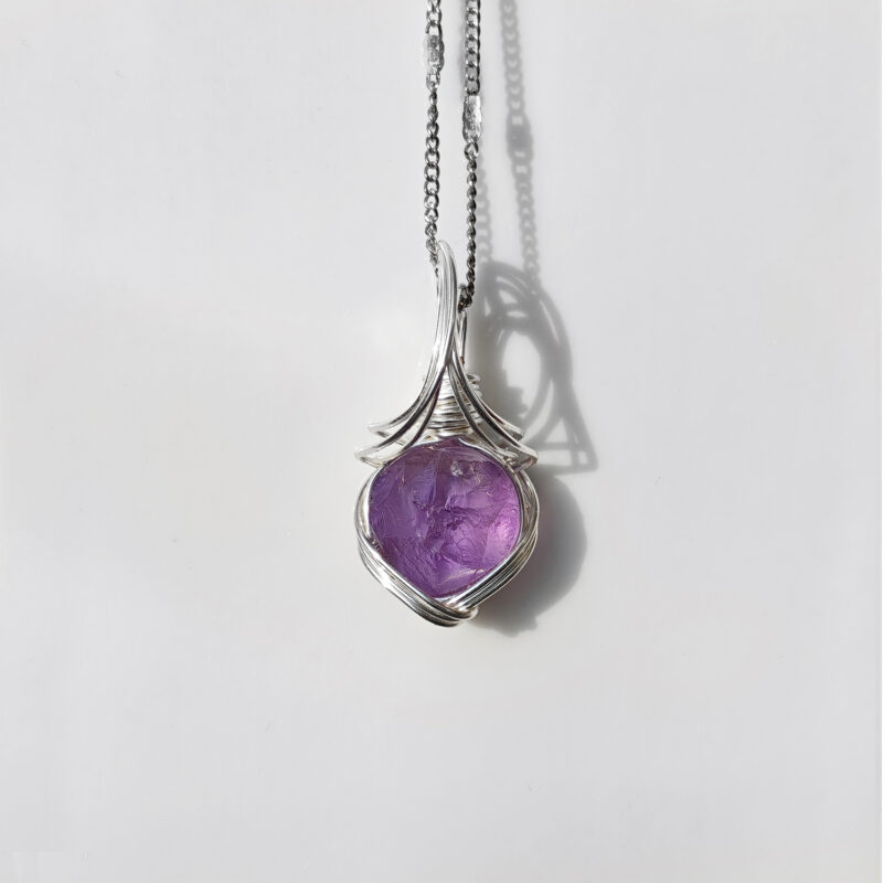 SKU-02-紫水晶-心魄 Natural Amethyst Aquamarine Energy Necklace