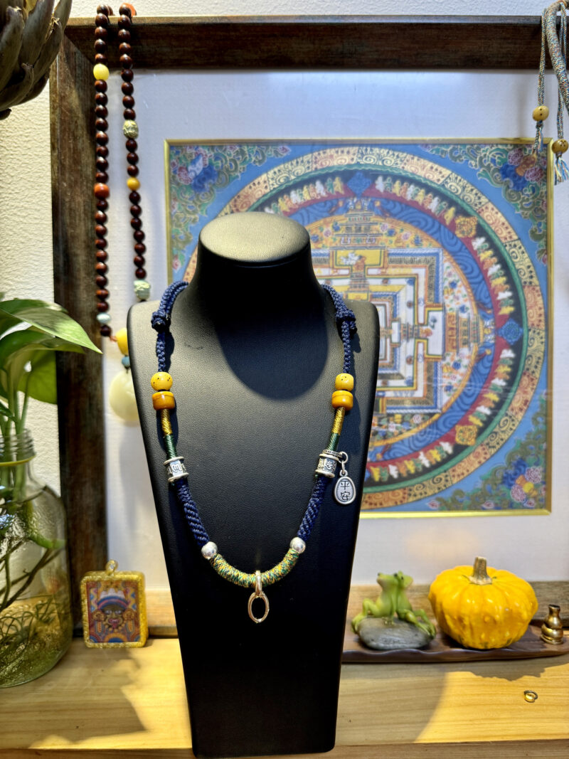 Thangka amulet hanging rope necklace