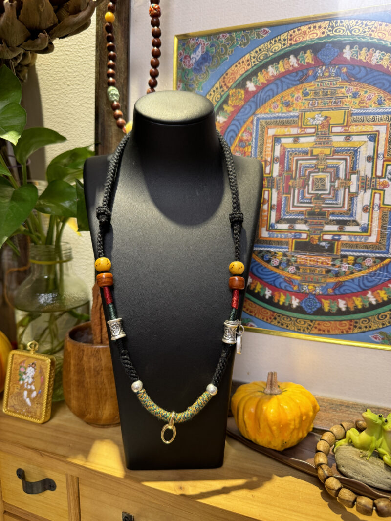 Thangka amulet hanging rope necklace