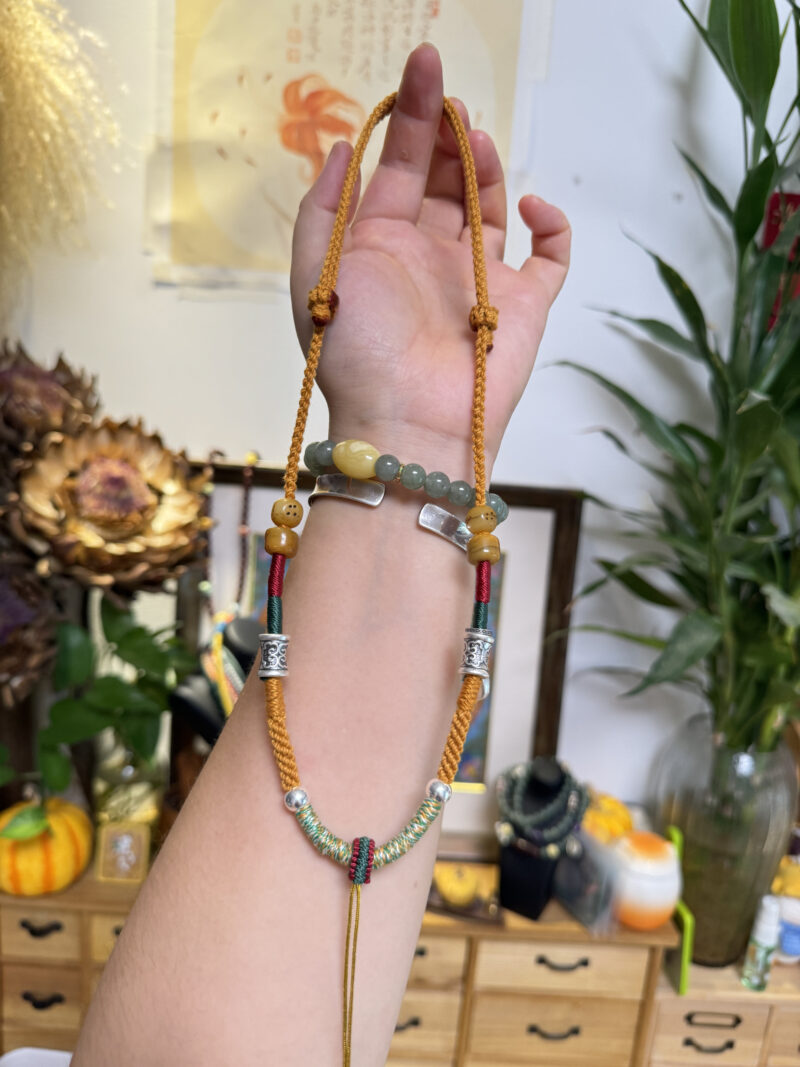 Thangka amulet hanging rope necklace
