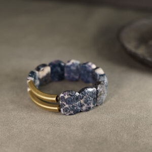 Natural Coral Stone Brass Bracelet Style B
