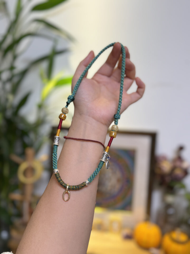 Thangka amulet hanging rope necklace