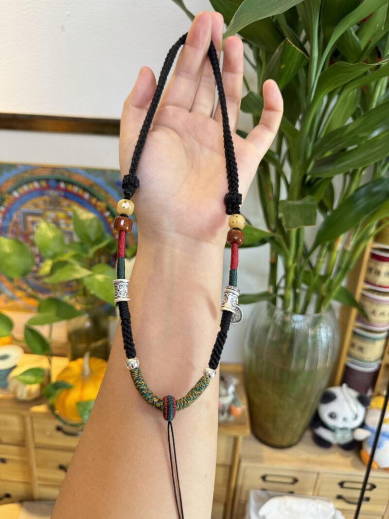 Thangka amulet hanging rope necklace