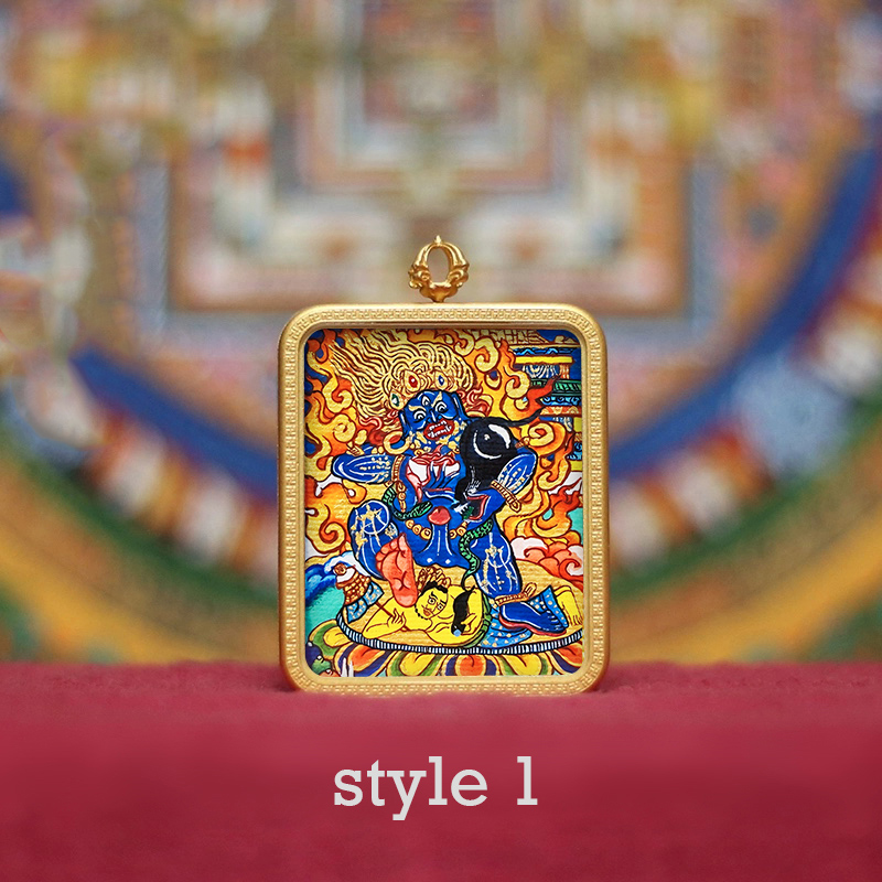 Purely Hand - Black Jambhala painted Thangka