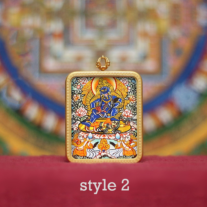 Purely Hand - Black Jambhala painted Thangka