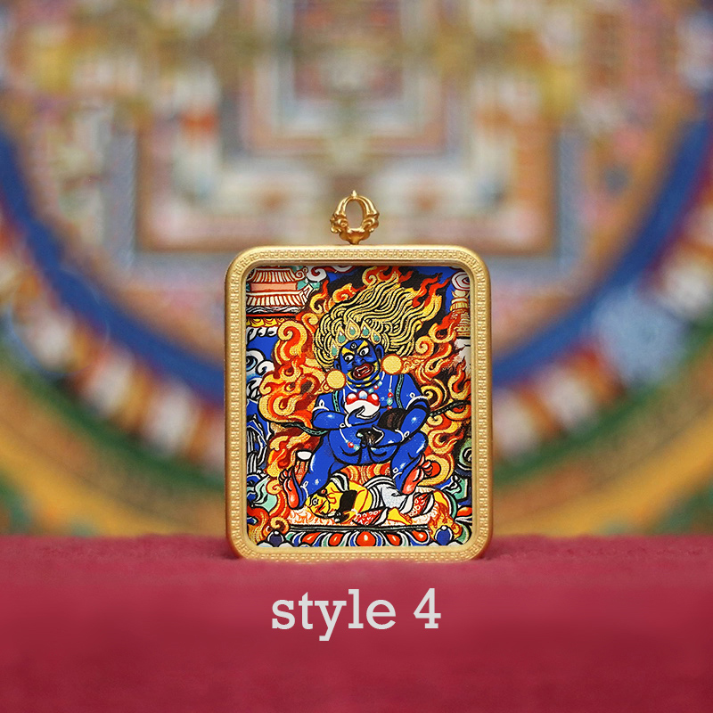 Purely Hand - Black Jambhala painted Thangka