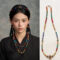 Necklace made of colorful ore and bodhi beads