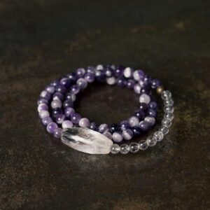 Dreamy Amethyst and White Crystal Mixed Bracelet