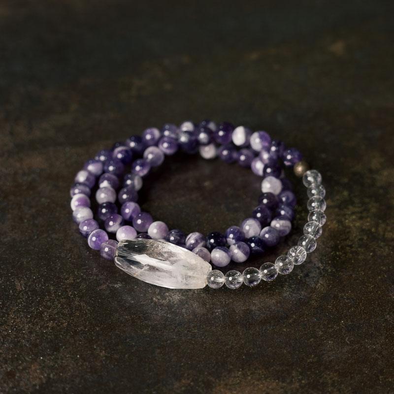 Dreamy Amethyst and White Crystal Mixed Bracelet