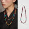 Necklace made of colorful ore and bodhi beads