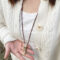 Natural Crystal Raw Stone Shining Quartz Antler - shaped Necklace