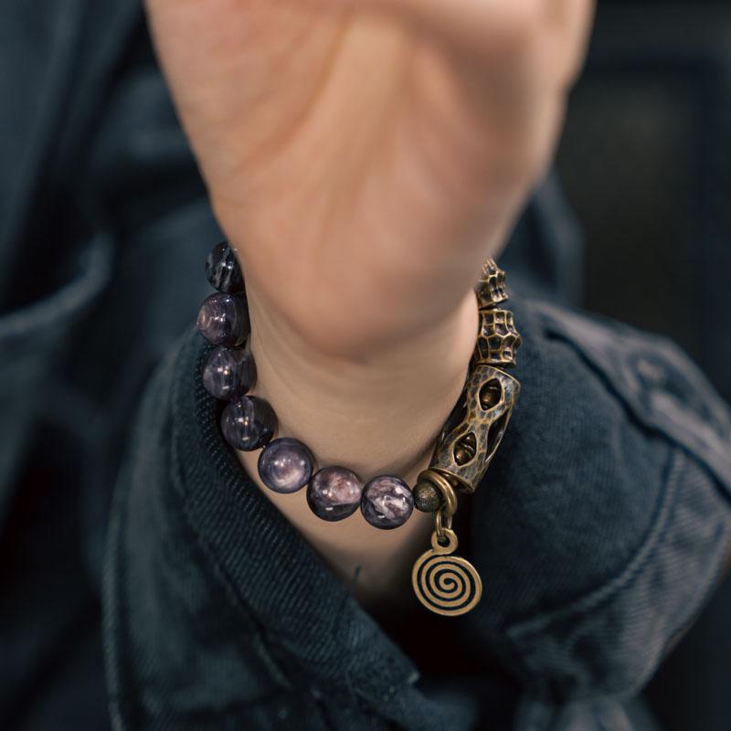 主图-03 AMETHYST MICA SPIRIT BRACELET WITH BRASS AND COPPER ACCENTS