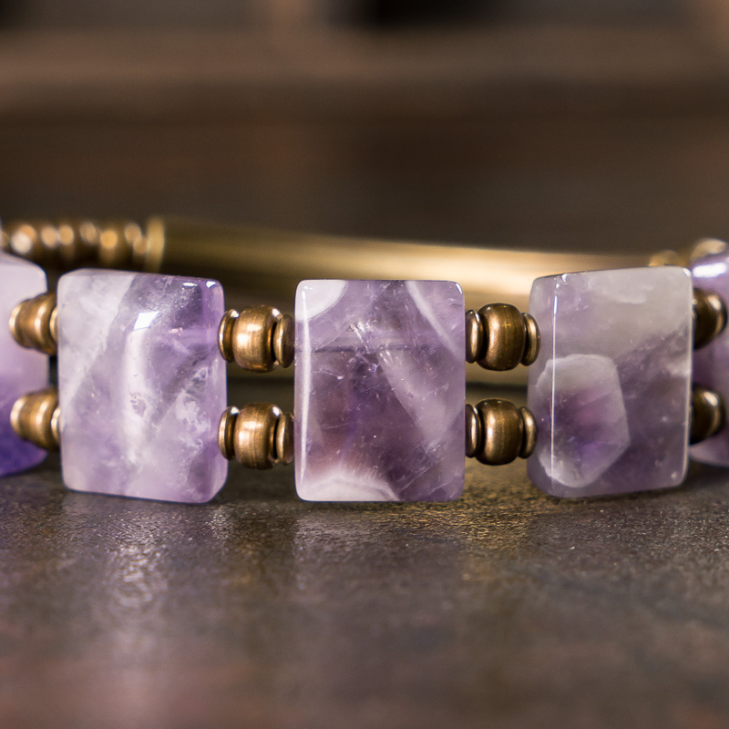 主图-04 Brass-Embellished Amethyst Energy Bracelet