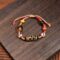 Hand-Woven Agate Bracelet with Tibetan Dzi Beads