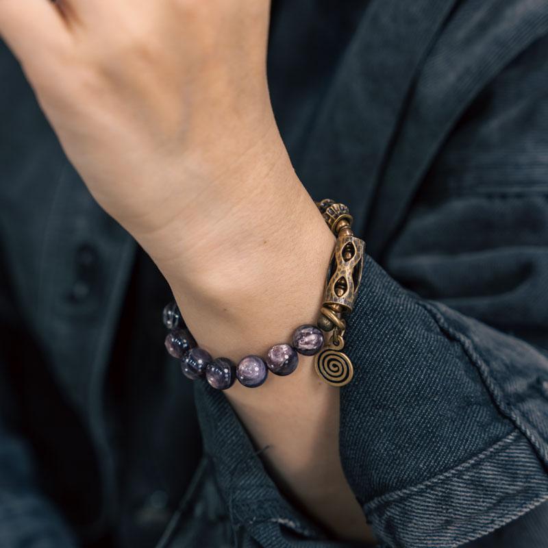 主图-05 AMETHYST MICA SPIRIT BRACELET WITH BRASS AND COPPER ACCENTS