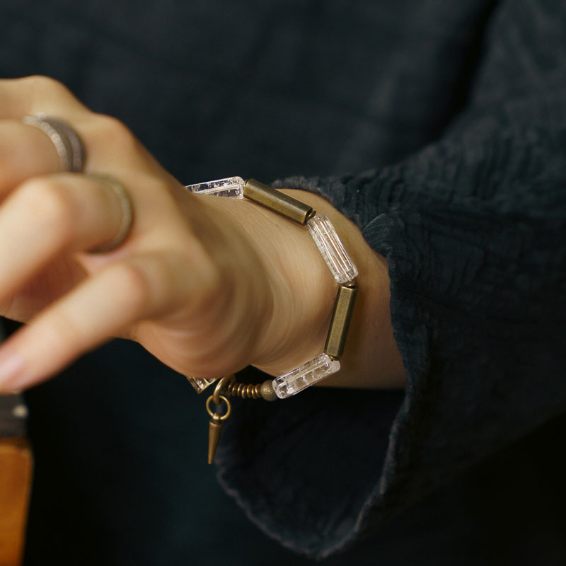 主图-05 Square White Quartz Single-loop Bracelet