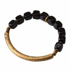 Obsidian Guardian Brass Bracelet