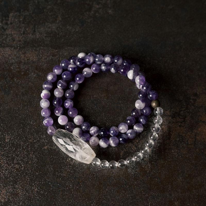 Dreamy Amethyst and White Crystal Mixed Bracelet