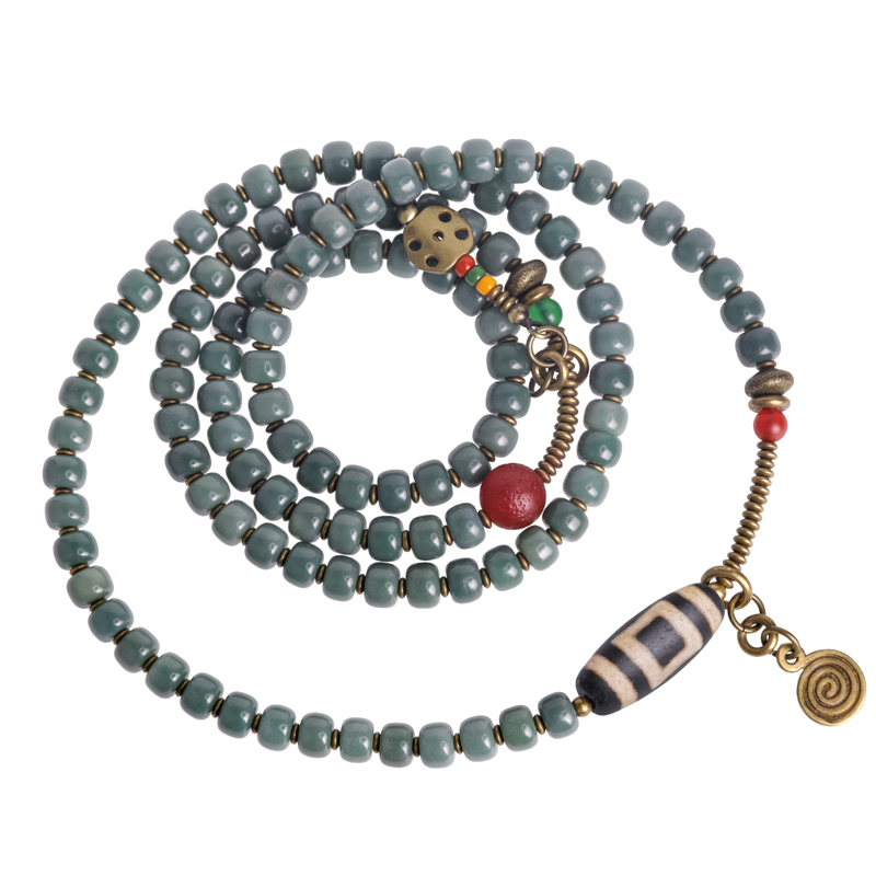 Bodhi Root Dzi Bead Necklace and Bracelet