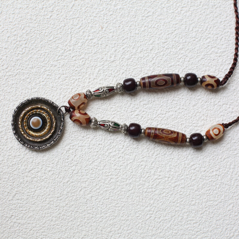 Tibetan Pharmacist's Eye Dzi Bead Necklace