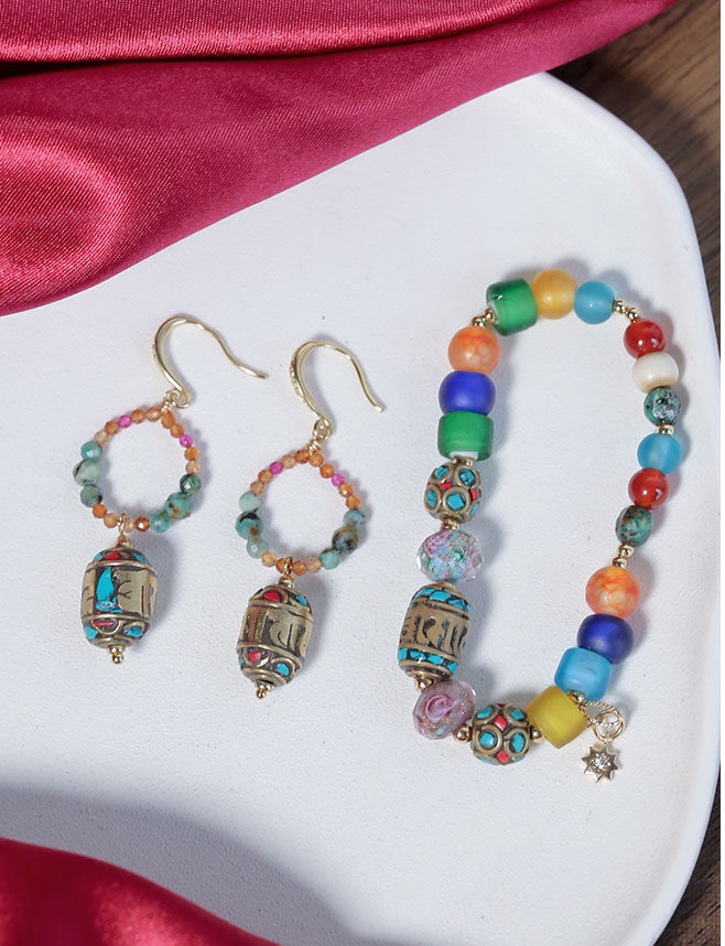 LUCKY ENERGY TIBETAN TREASURES EARRINGS