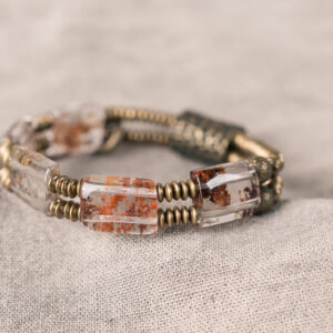 Phantom Quartz and Brass Bracelet